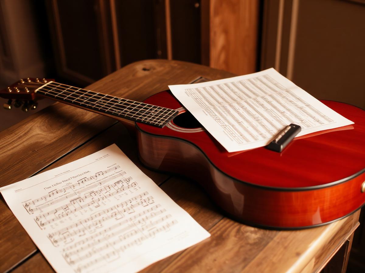 Violão e partituras